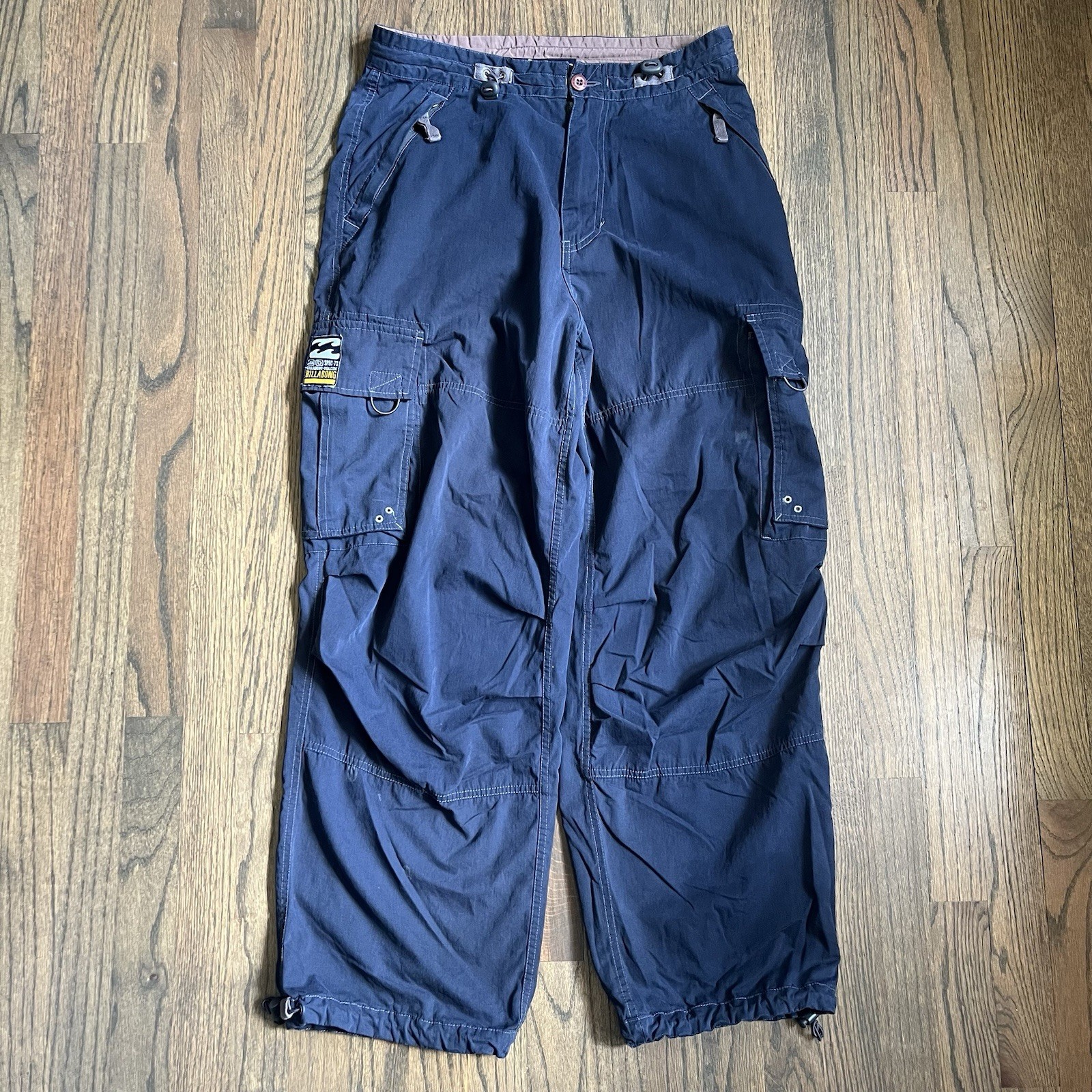 Vintage Y2K Billabong Baggy Cargo Parachute Tactical Pants Size M