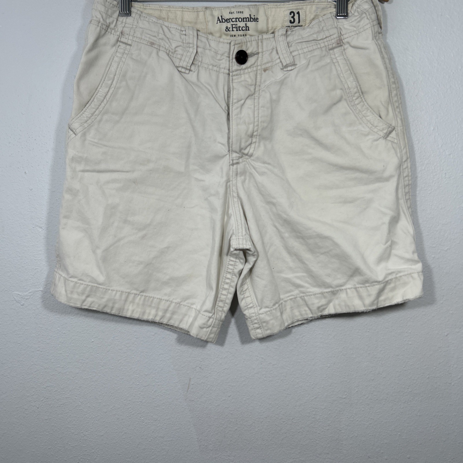 Vtg Abercrombie Fitch Shorts Mens 31 Beige Chino Gorpcore Streetwear Utility Y2K