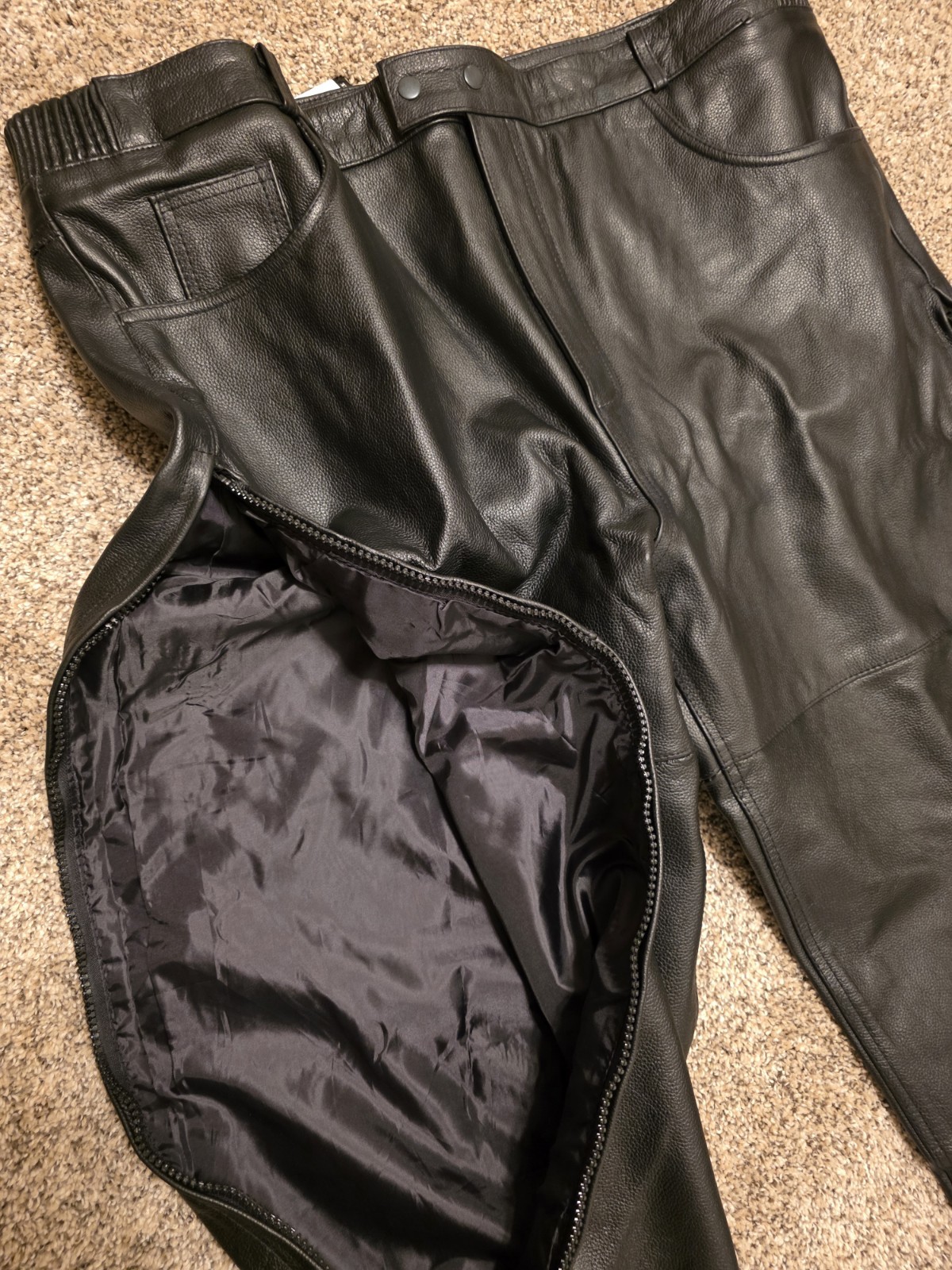 Xelement Leather Over Pant Biker Jean Genuine Leather with Lining size 46