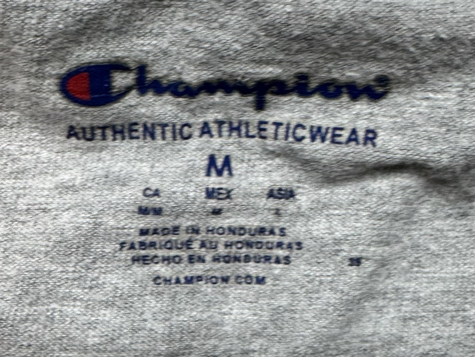 Champion Men’s Gray Logo Graphic Print T-Shirt Crew Neck Short Sleeve Size M