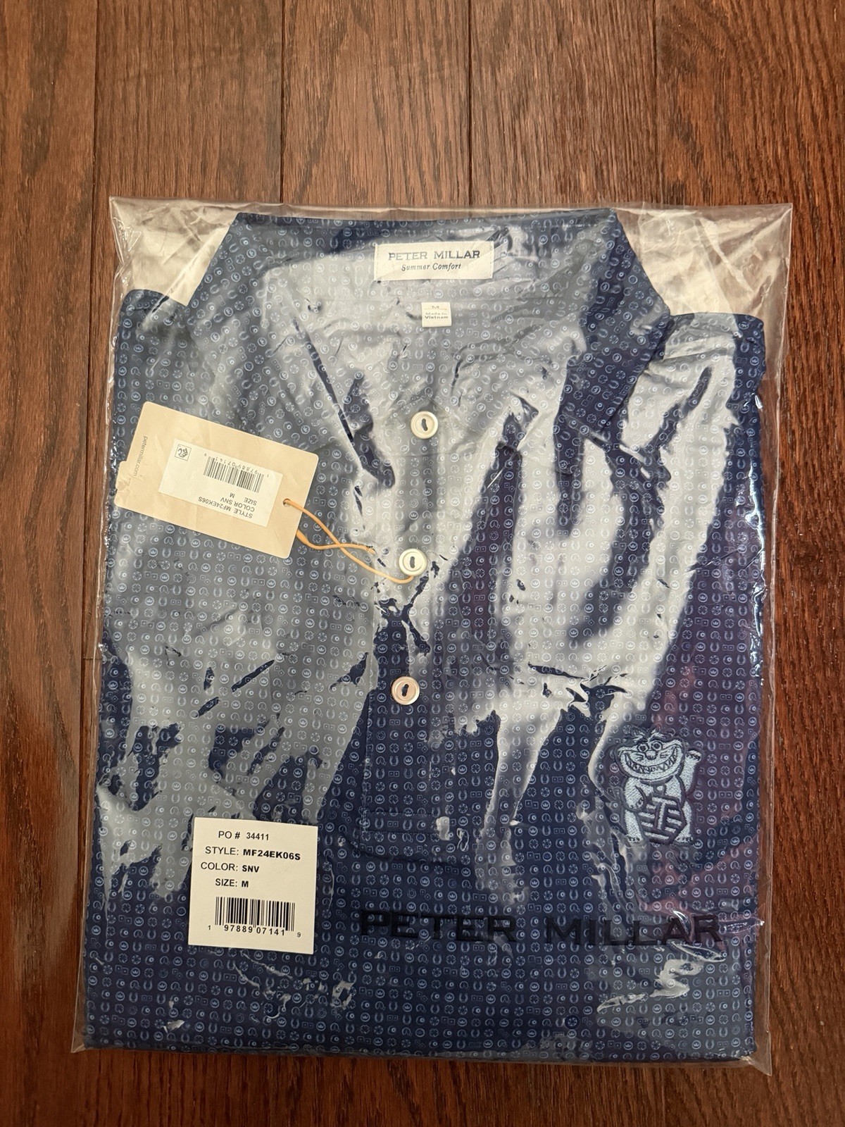 SUPA DUPA HOT Bettinardi Peter Millar Lucky Cat Take a Chance Polo NAVY RARE M
