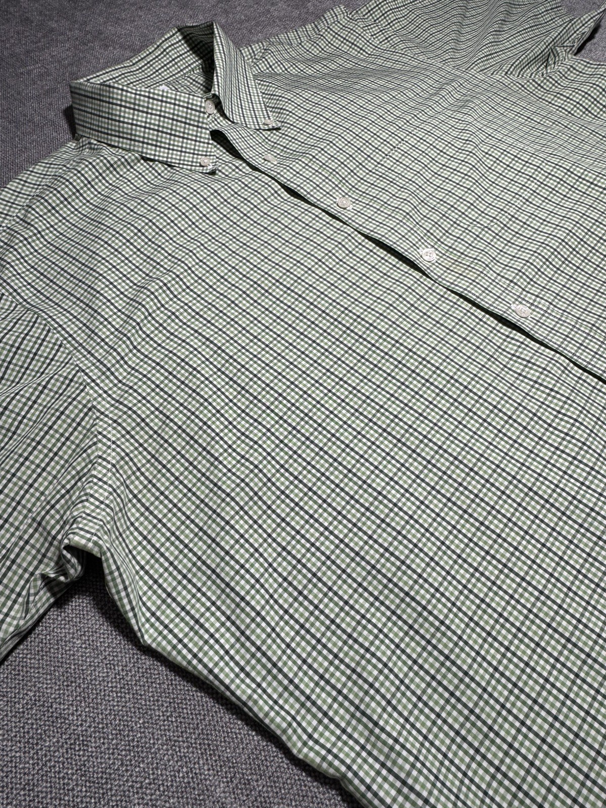 Brooks Brothers Non-Iron Supima Cotton Mens XXL Regular Fit Plaid SS Shirt Green