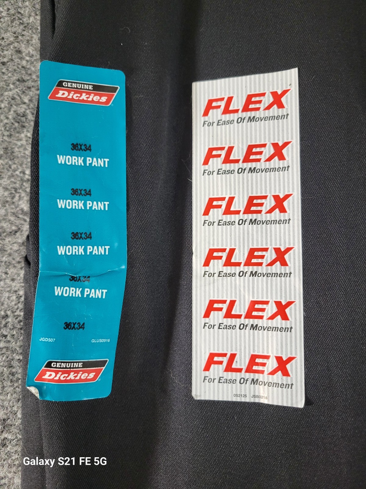 Dickies Relaxed Fit Flex Work Pants Mens 36×34 Black Straight Leg Poly/Cotton