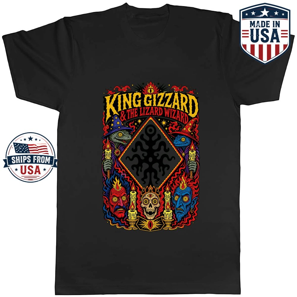 Psychedelic Lizard Wizards Occult Graphic T-Shirt