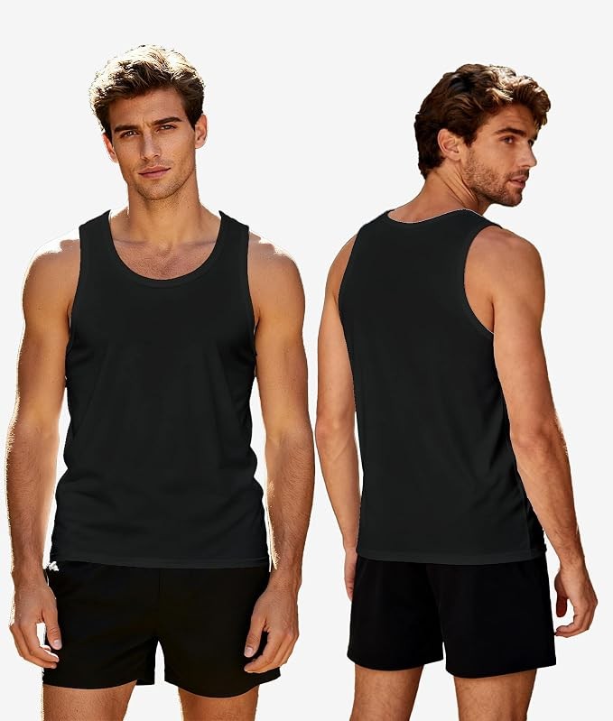 Men’s Bamboo Tank Top Undershirts 3 Pack Moisture Wicking Breathable Sleeveless