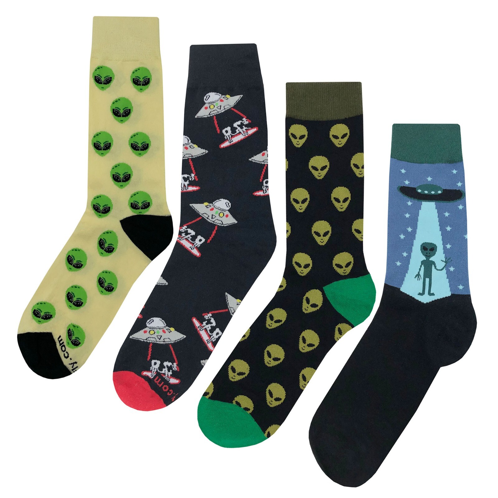 NWT Alien Dress Socks 4 Pack Novelty Men 8-12 Crazy Fun Sockfly