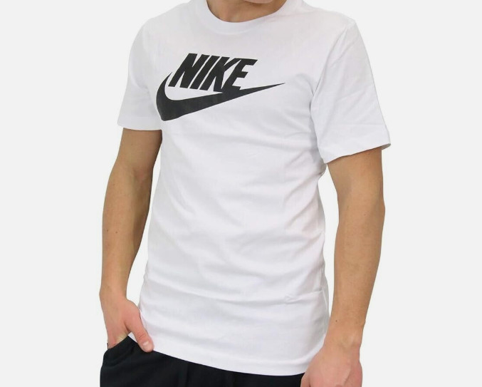 Nike Men’s NSW Sportswear Icon Futura T Shirts White AR5004-101 i