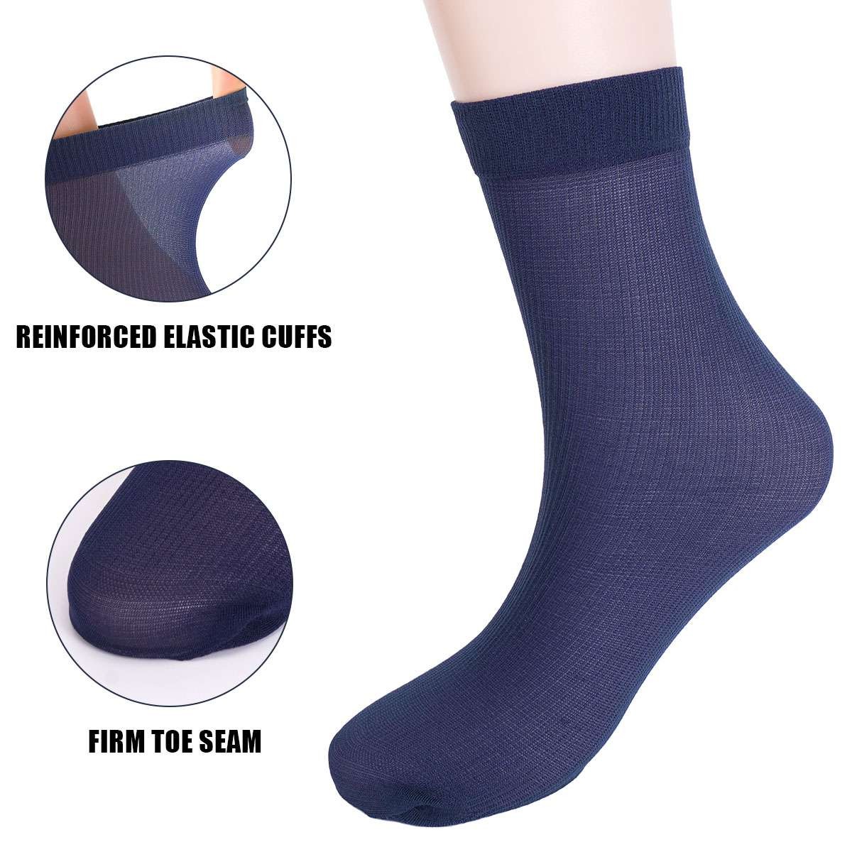 10 Pairs Summer Men Silk Socks Thin Business Ankle Socks Short Leisure US