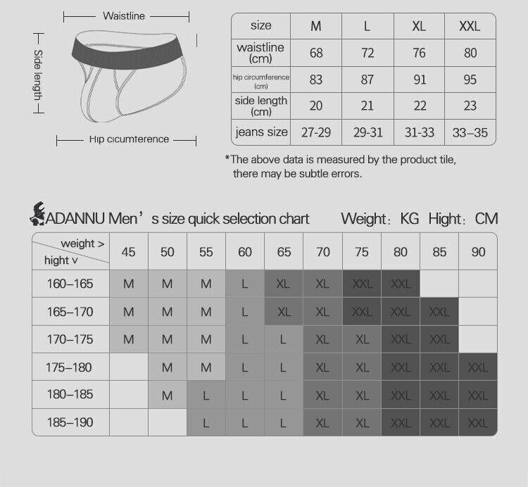 ADANNU Men’s Underwear Solid Low Waist Breathable Soft Comfortable Youth Briefs