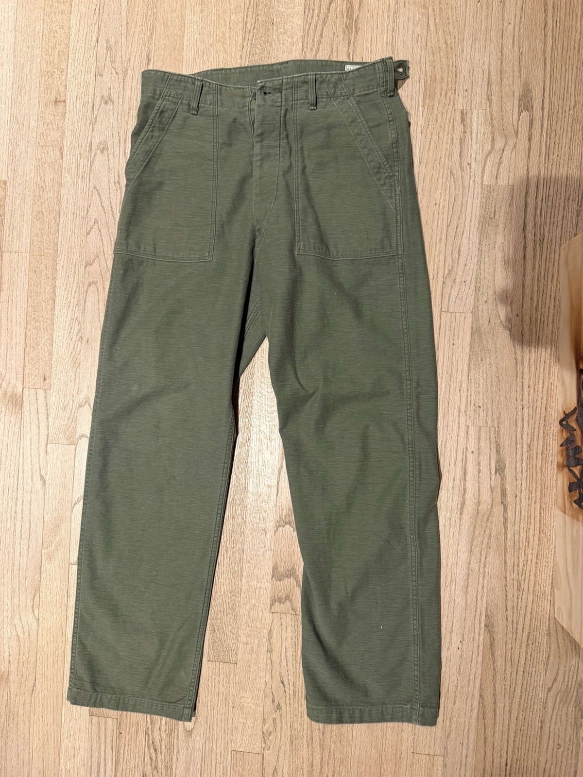 orSlow Men’s Green Solid Casual Pants Size M/2 size 32. Regular cut!