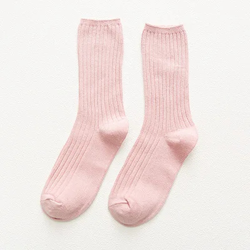 New Color Harajuku Retro Women Lady Cotton Loose Socks Winter in Tube Korean Pur