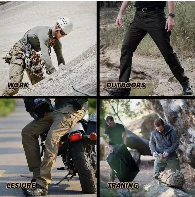 Mens Cargo Pants Tactical Waterproof Work Outdoor Hiking Combat Trousers USA