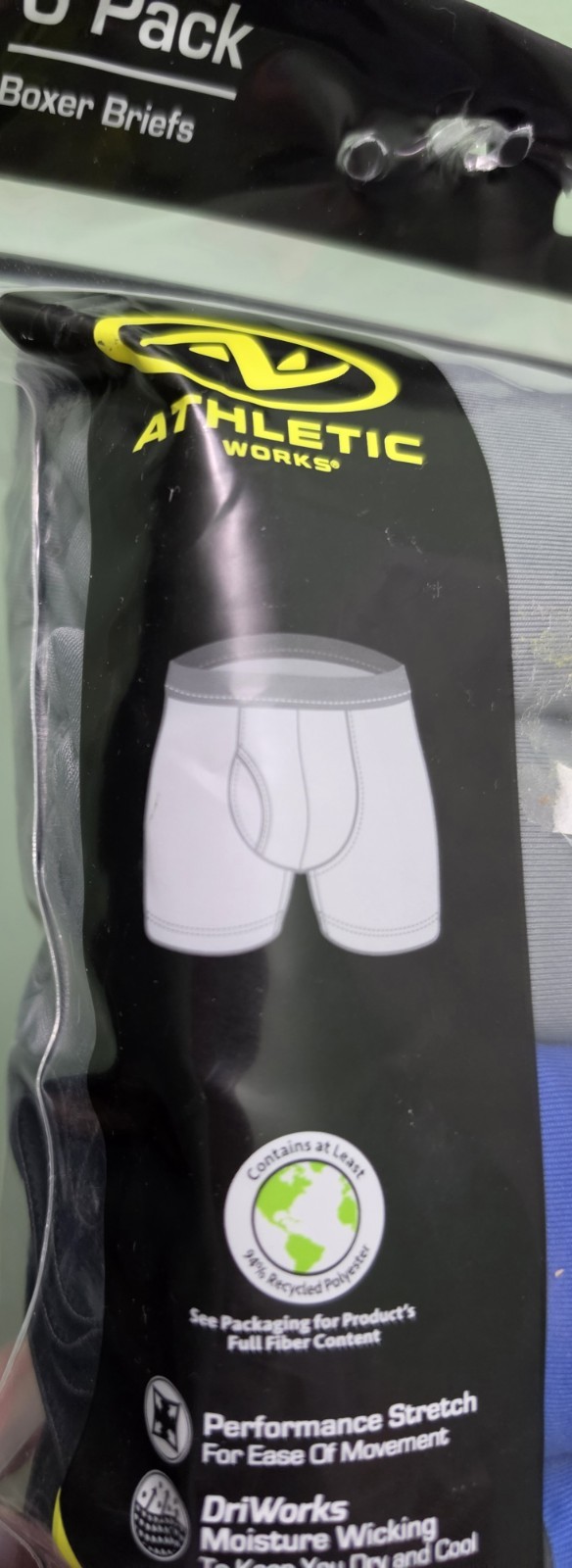 6-Pack ATHLETIC WORKS Men’s 2XL Boxer Briefs Performance Stretch 6” Inseam