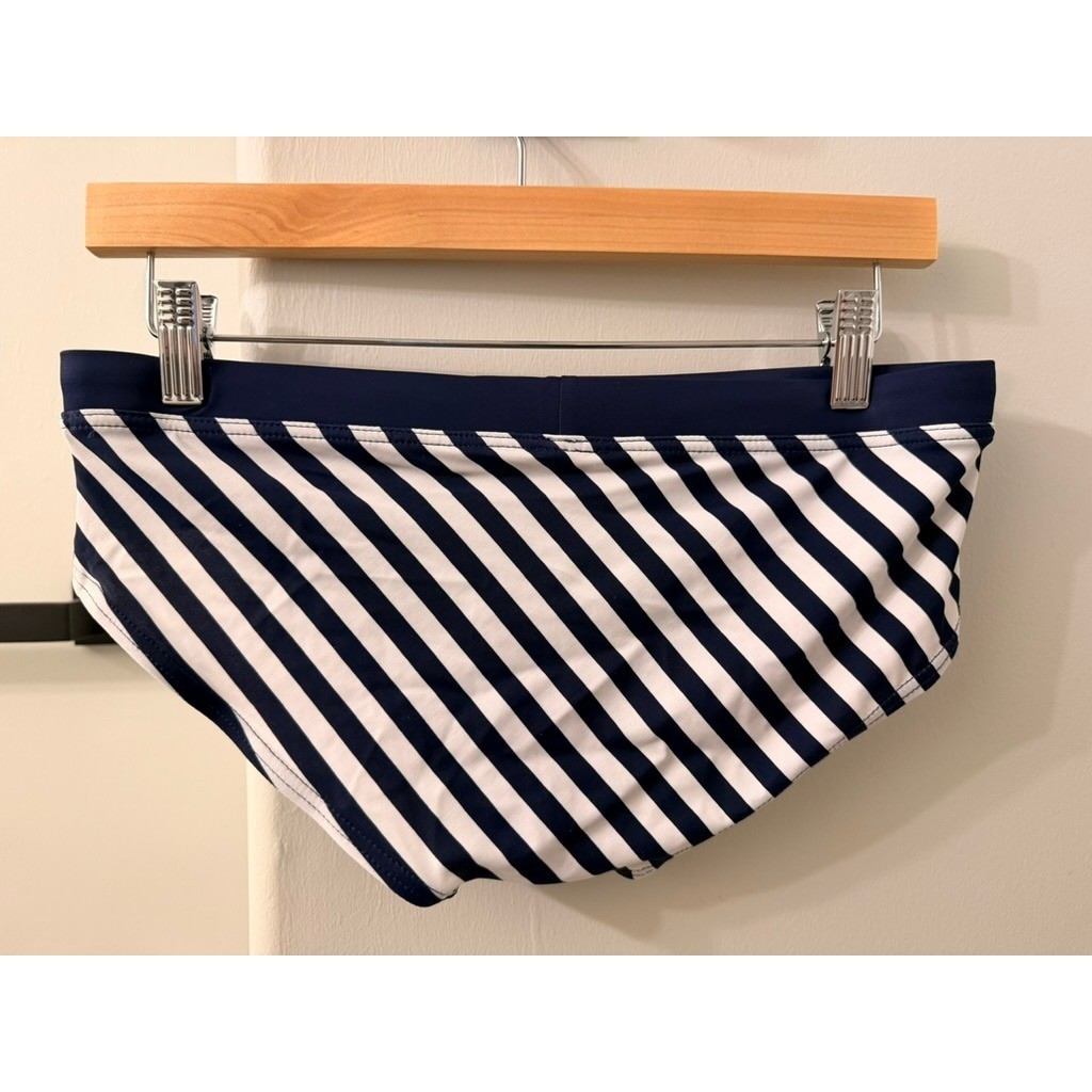 Tribe Australia Swim Briefs Mens Medium Navy Blue Striped Trunks