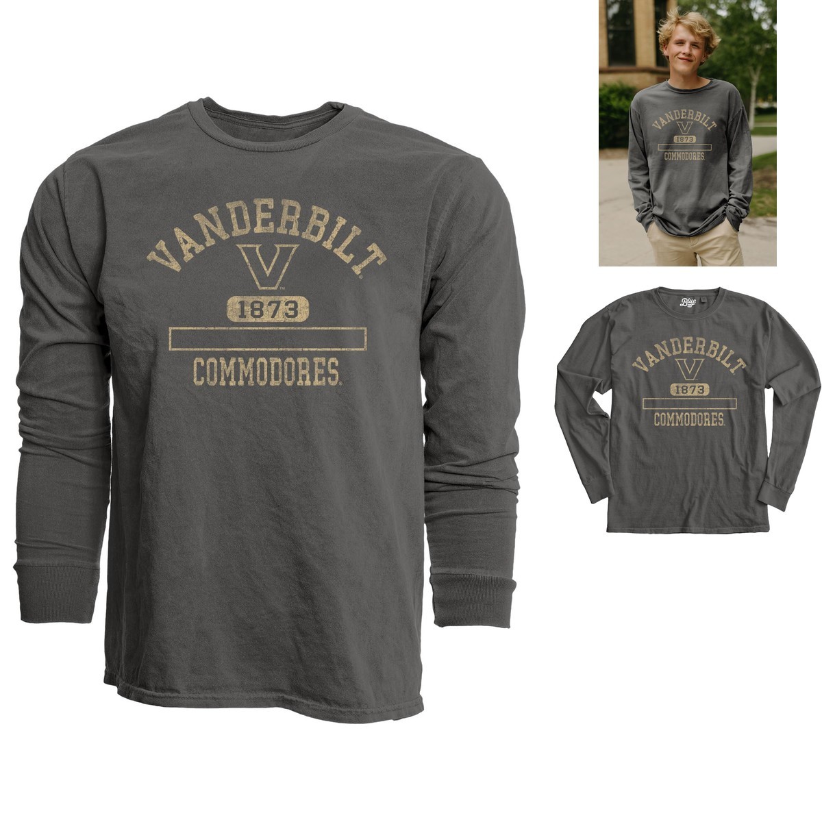 Blue 84 Vanderbilt Commodores Ncaa Officially Licensed Long Sleeve T-Shirt Team