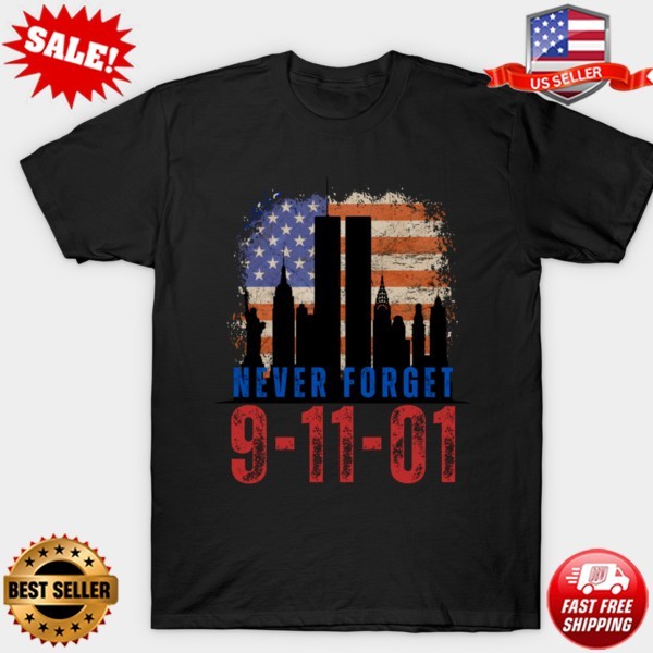 Never Forget 911 New York World Trade center Anniversary T-Shirt S-3XL