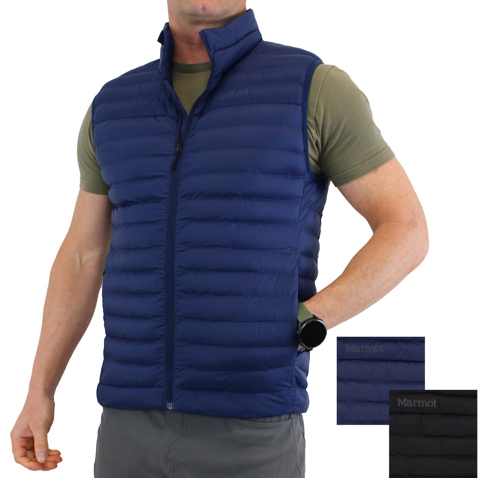 Men’s Marmot Echo Vest Featherless Puffer Insulated Shell Zippered Pockets $150