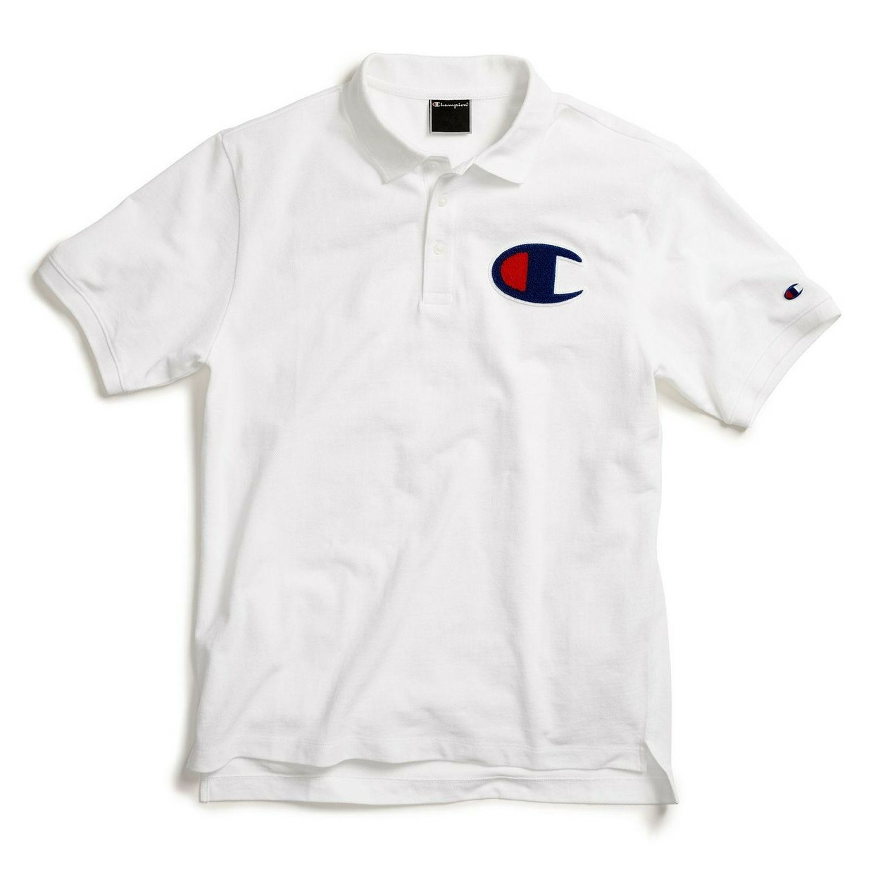 Champion Polo Shirt Life Pique Polo Chenille C Logo White 2XL