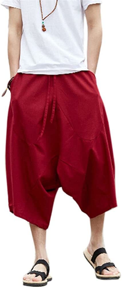 Parachute Cotton Harem Pants – Hippie Yoga Balloon Bloomer Casual Loose Trousers