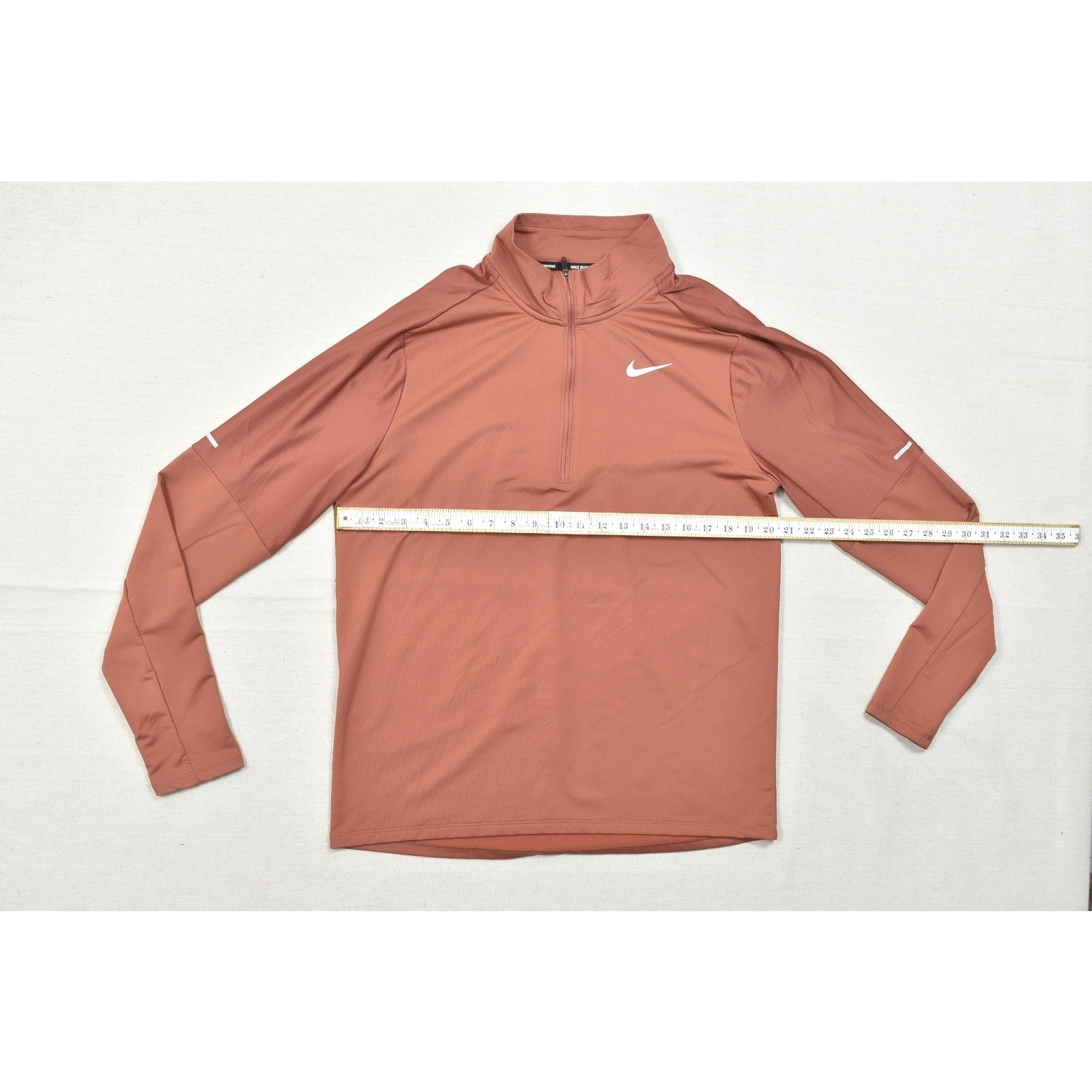 Nike Running Dri-FIT 1/2 Zip Pullover Men’s Size L Terracotta Orange Long Sleeve