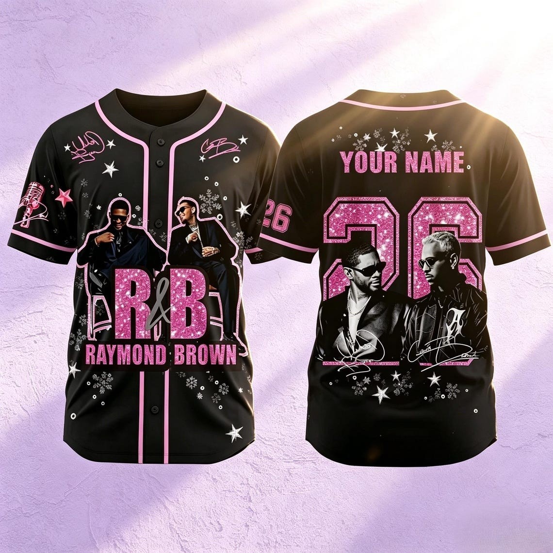 Custom Usher Chris Brown R&B Tour 2026 Michigan Baseball Jersey