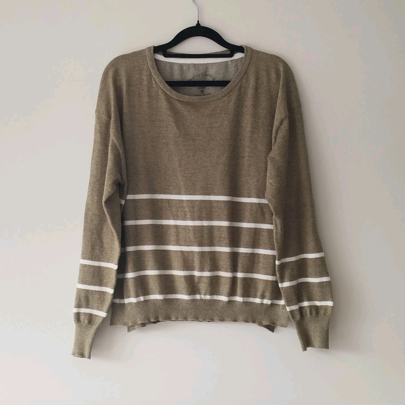 H2O Denim Mens M Cotton Knit Striped Crew Neck Long Sleeve Pullover Jumper