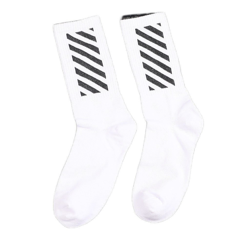 2 Pairs Mens Womens Off Arrow Crew Socks White XX Comfort Breathable Causal Sock