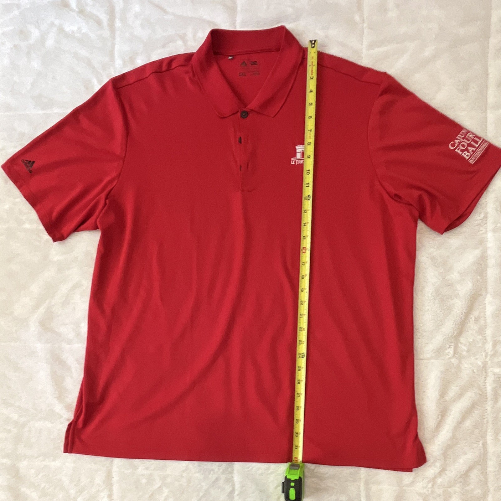 Adidas Golf Men’s 2XL Red Polo Shirt Polyester Lightweight Collared Logo
