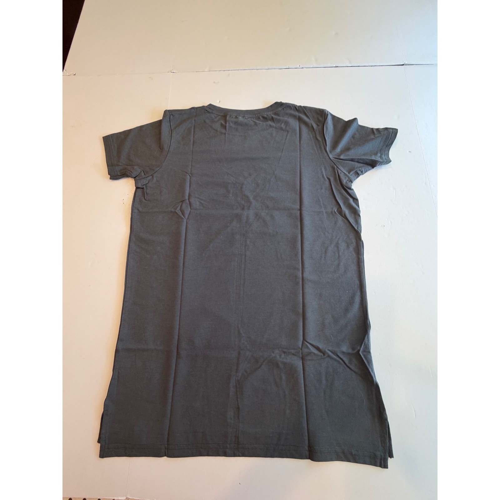 Rokwolf Mens Gray Pima Cotton Modal Spandex Longline Short Sleeve T-Shirt Size M