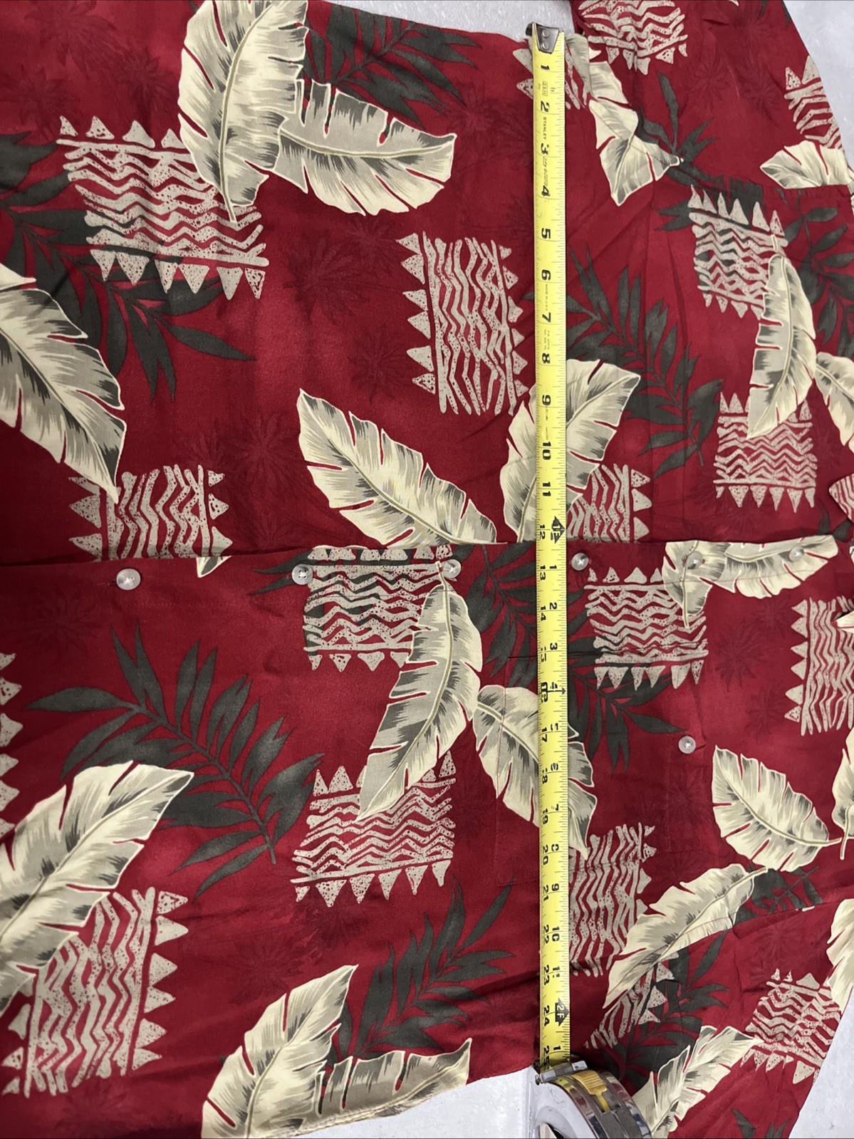 Hollis River Men’s Red Floral Hawaiian Tropical Short Sleeve Button-Up Shirt XL