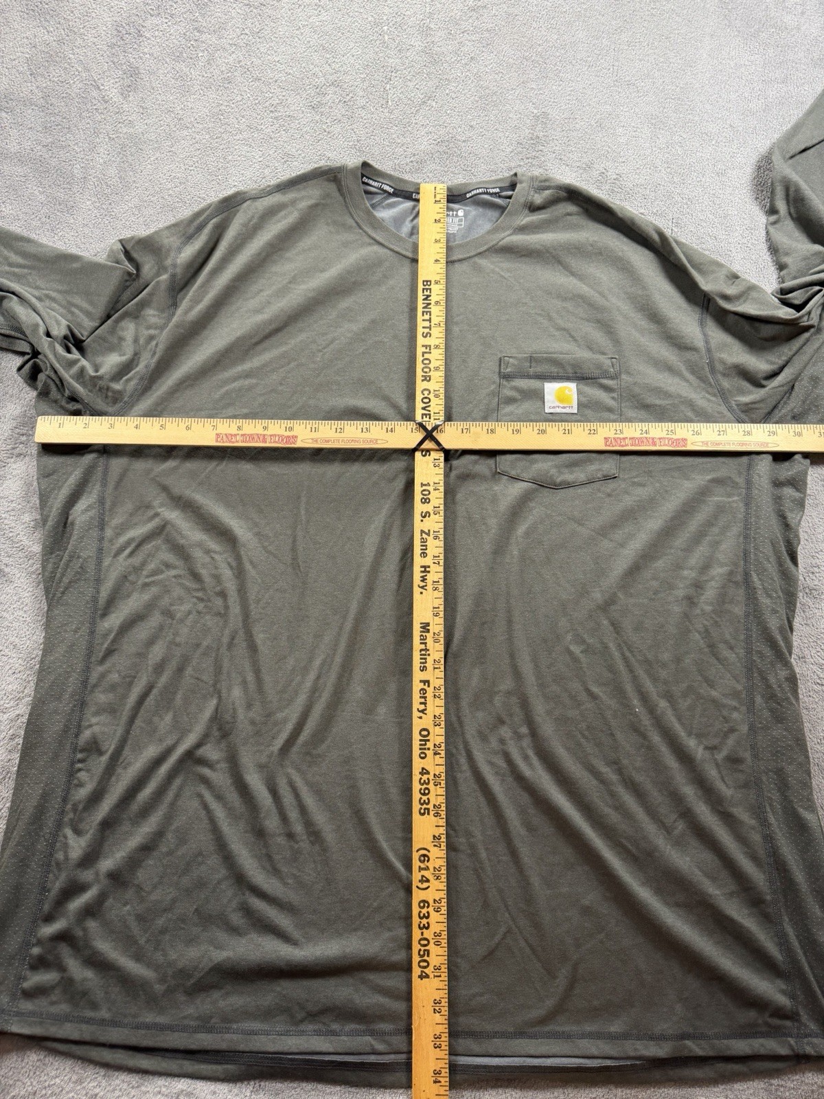Carhartt Force Men’s Long Sleeve Shirt Size Mens 4XL Relaxed Fit GreenPocket ~1