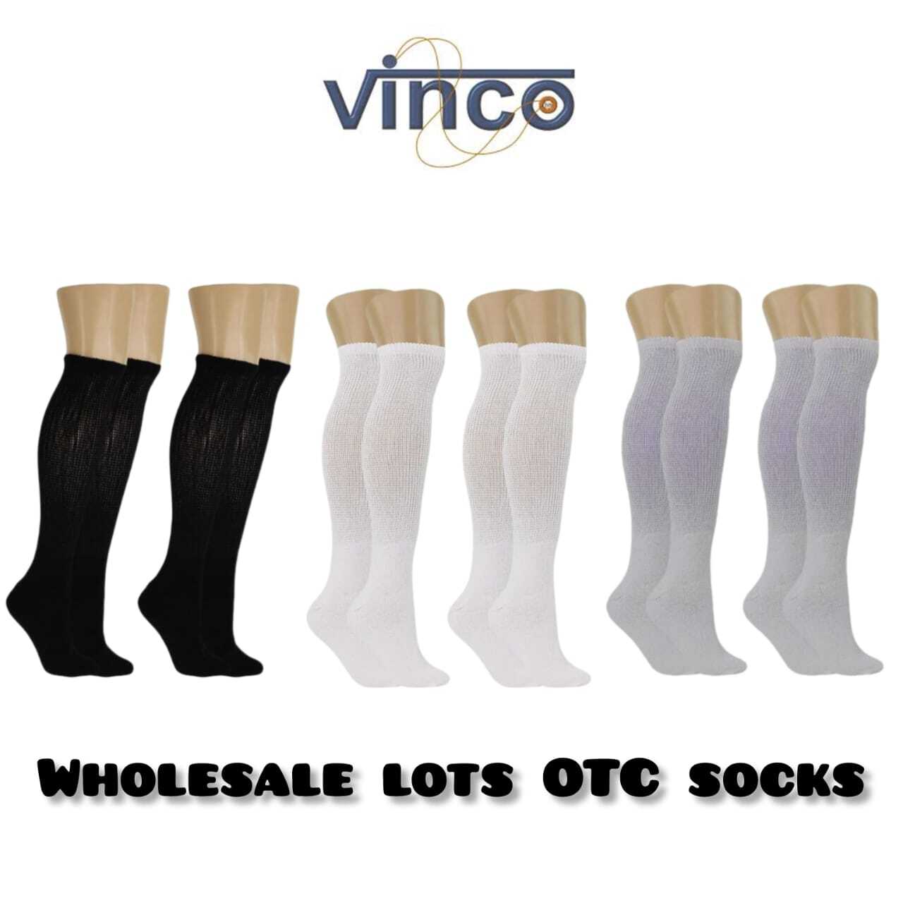 1-100 Dozens Wholesale Lots Men’s Diabetic Over The Calf Socks Size 10-13 13-16