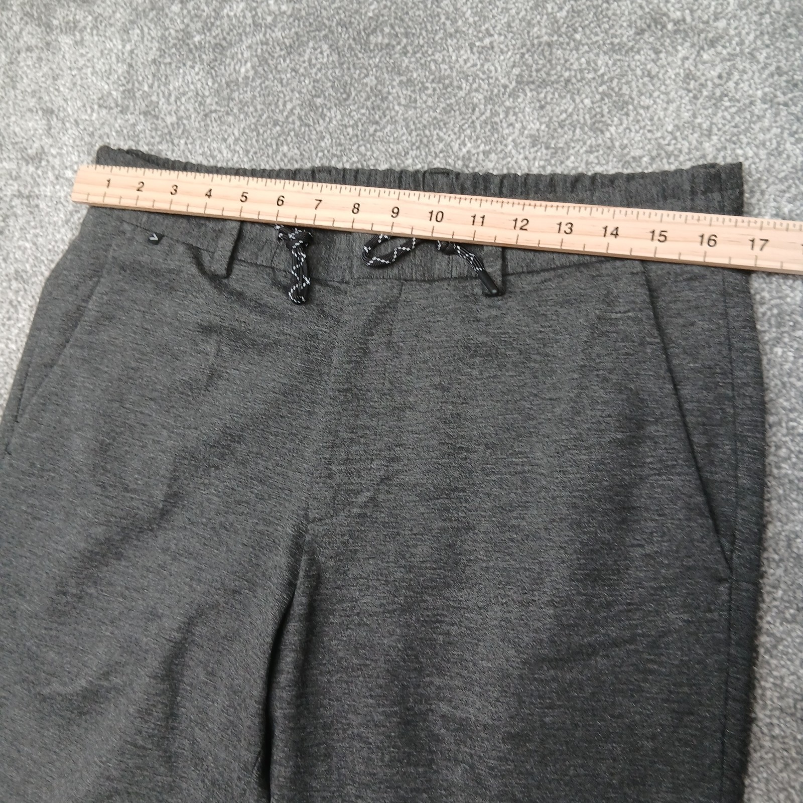 BOSS Performance Trousers Mens 32R Grey Drawstring Stretch Travel Smart Casual
