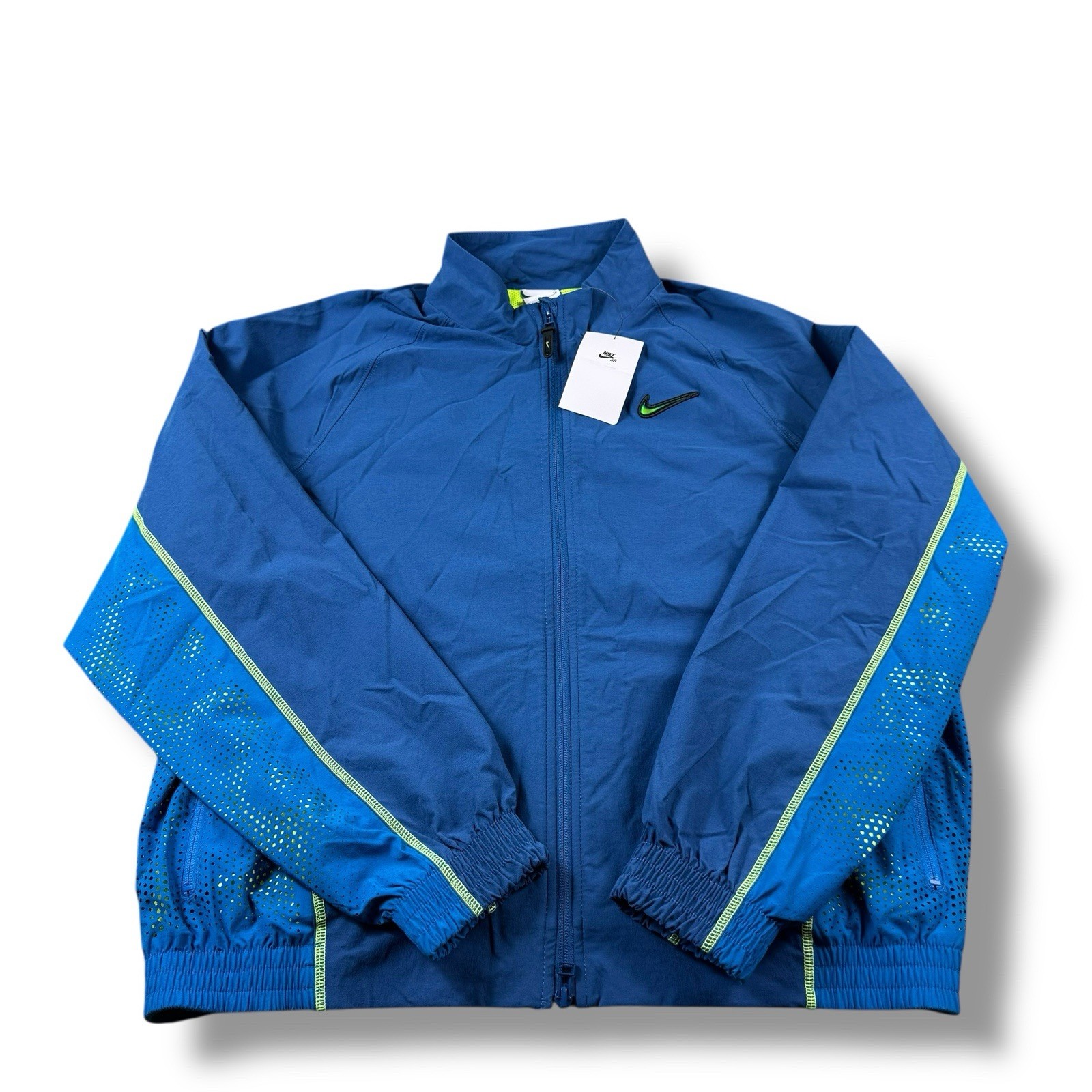 NWT $180 Nike SB x Ishod Wair Max Heritage Track Jacket Blue Neons Green Mens S