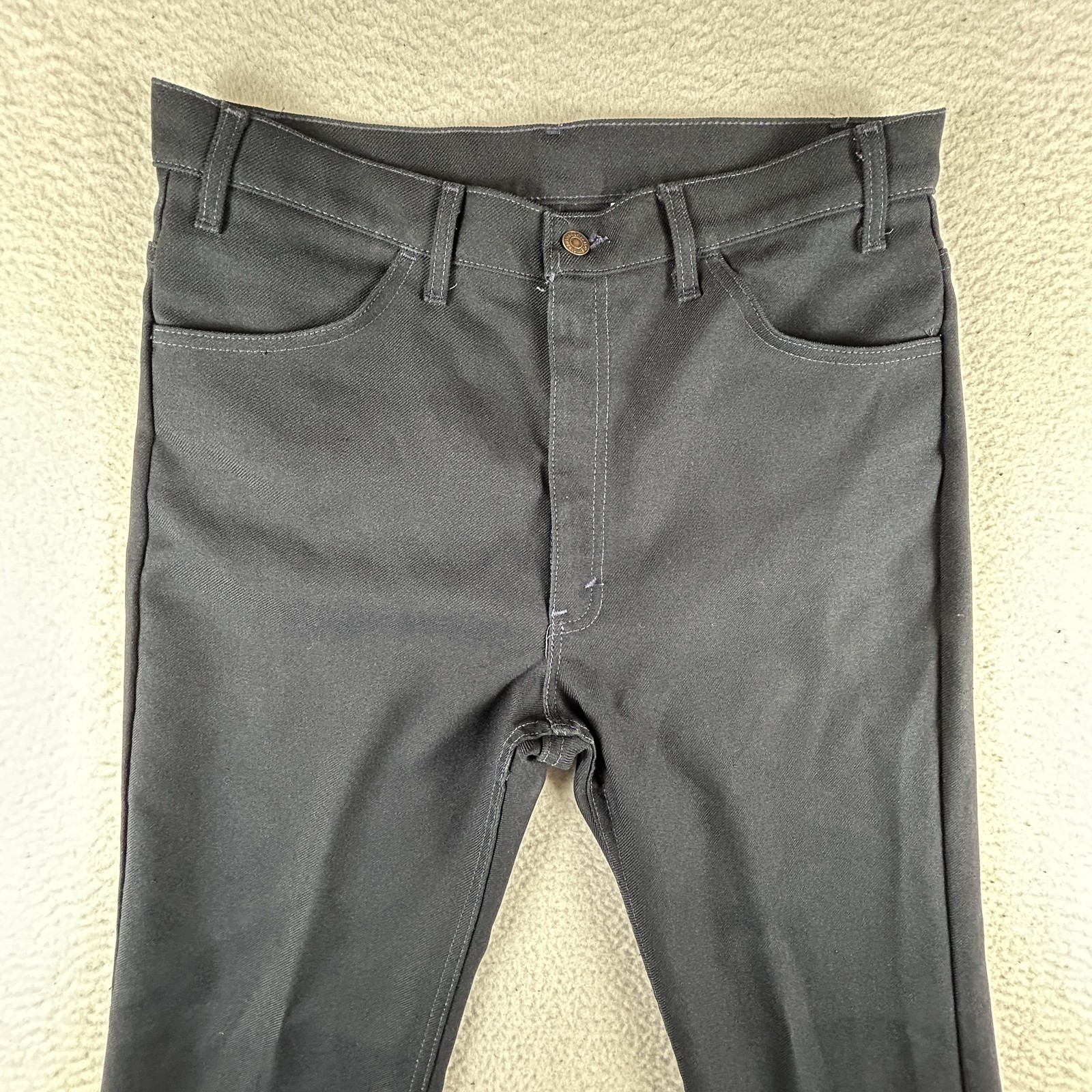 Vintage Levis Pants Mens 36×32 Black 100% Dacron Polyester Straight USA 90s Y2K