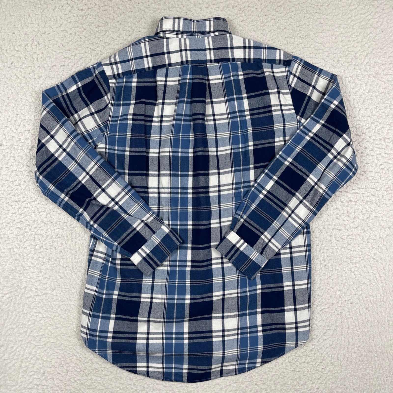 Polo Ralph Lauren Button Down Mens Medium Blue White Plaid Classic Performance