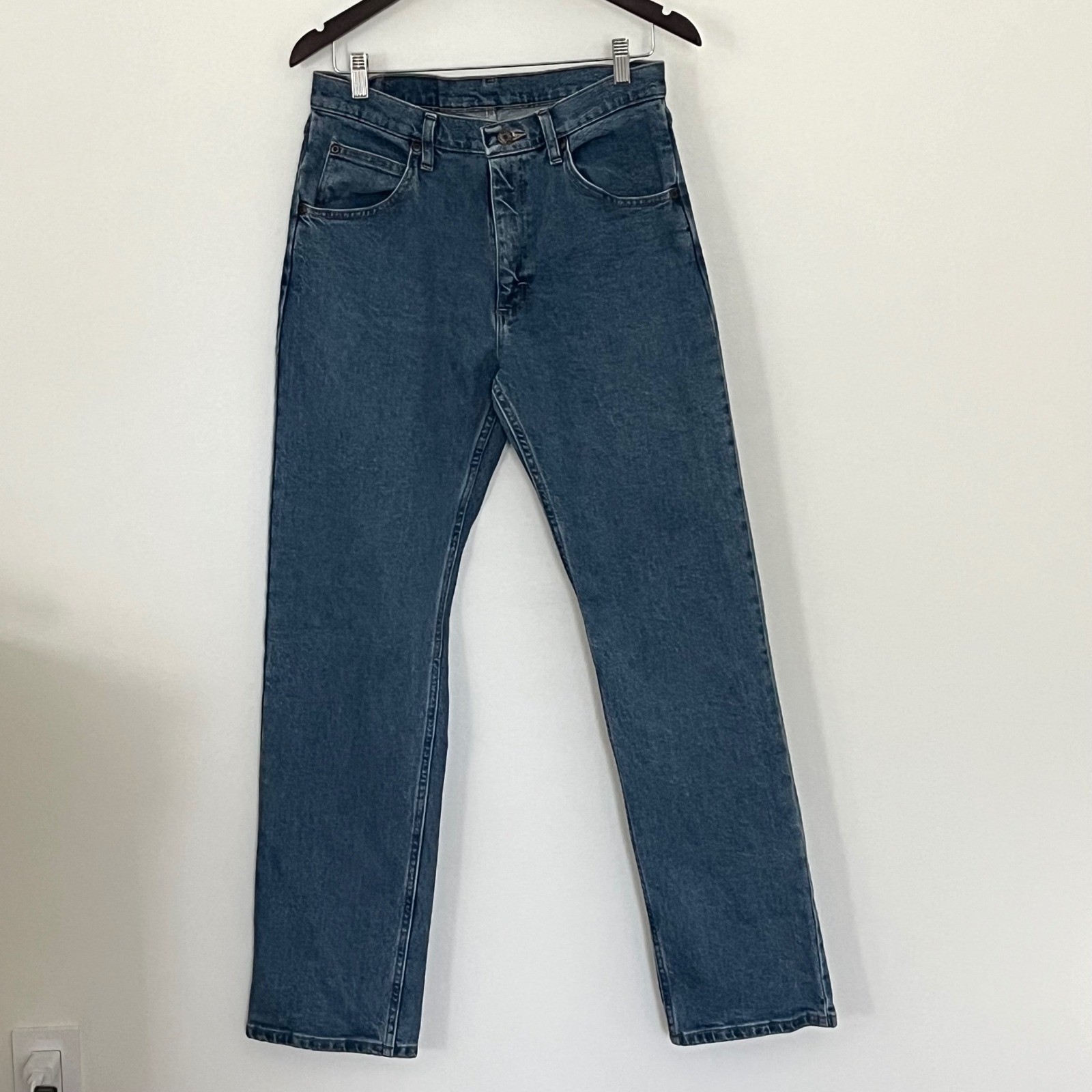 Wrangler Premium Quality Mens Straight Leg Jeans Medium Wash Blue Denim 30×32