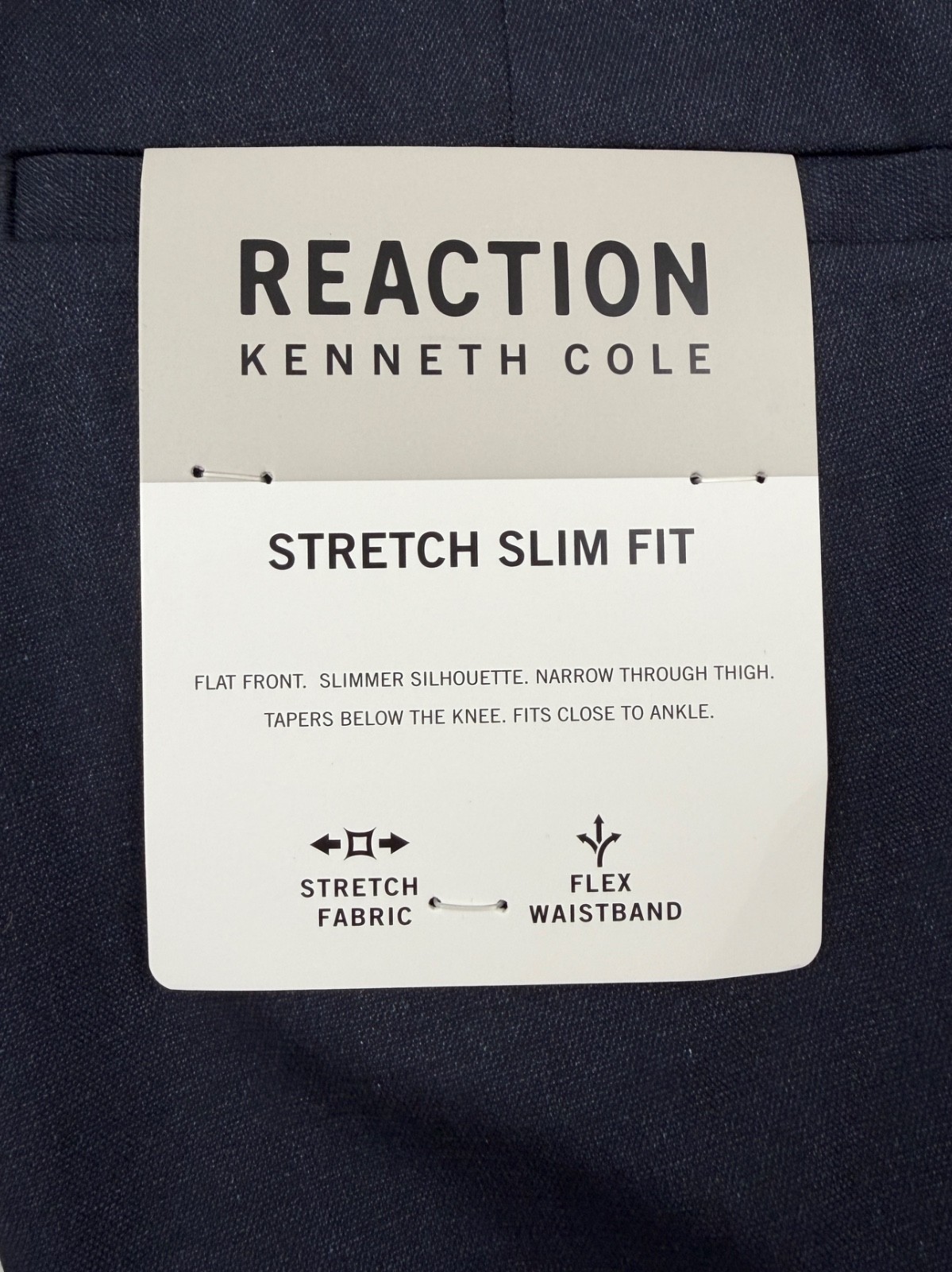$95 NEW KENNETH COLE REACTION Mens 38×29 Dark Navy Trousers/Dress Pants/Slacks