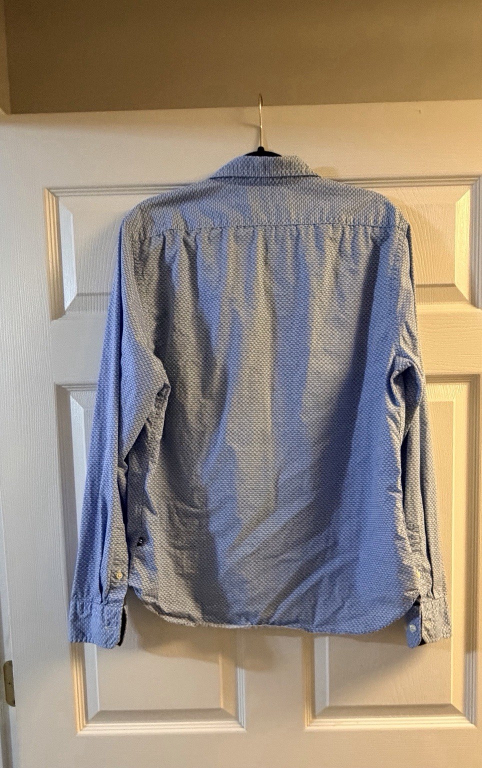Nautica Slim Fit Men’s Button-Down Shirt Size Large – Blue Print