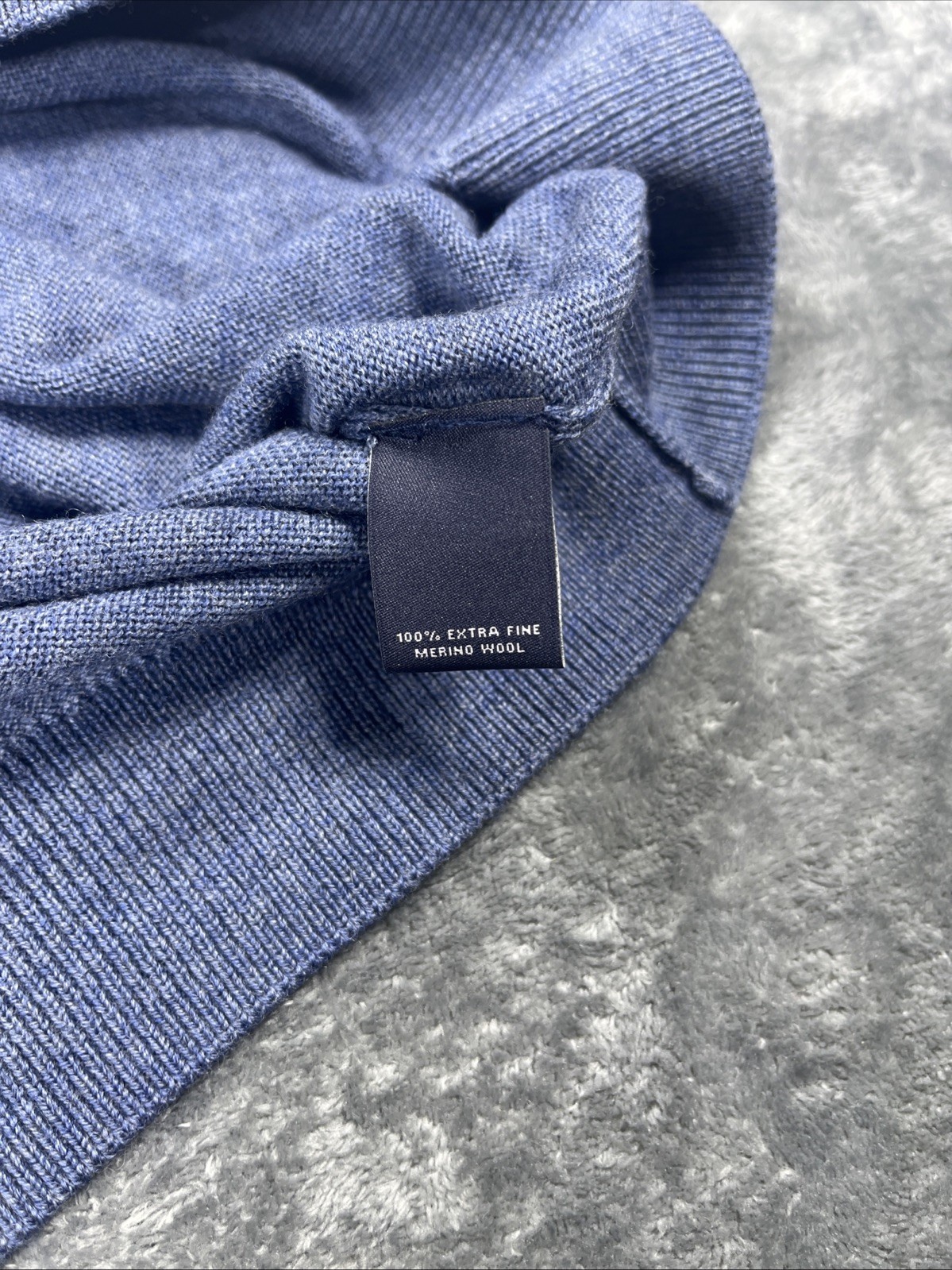 Hart Schaffer Marx Merino Wool Vest Mens Large Blue V-neck Soft School Office