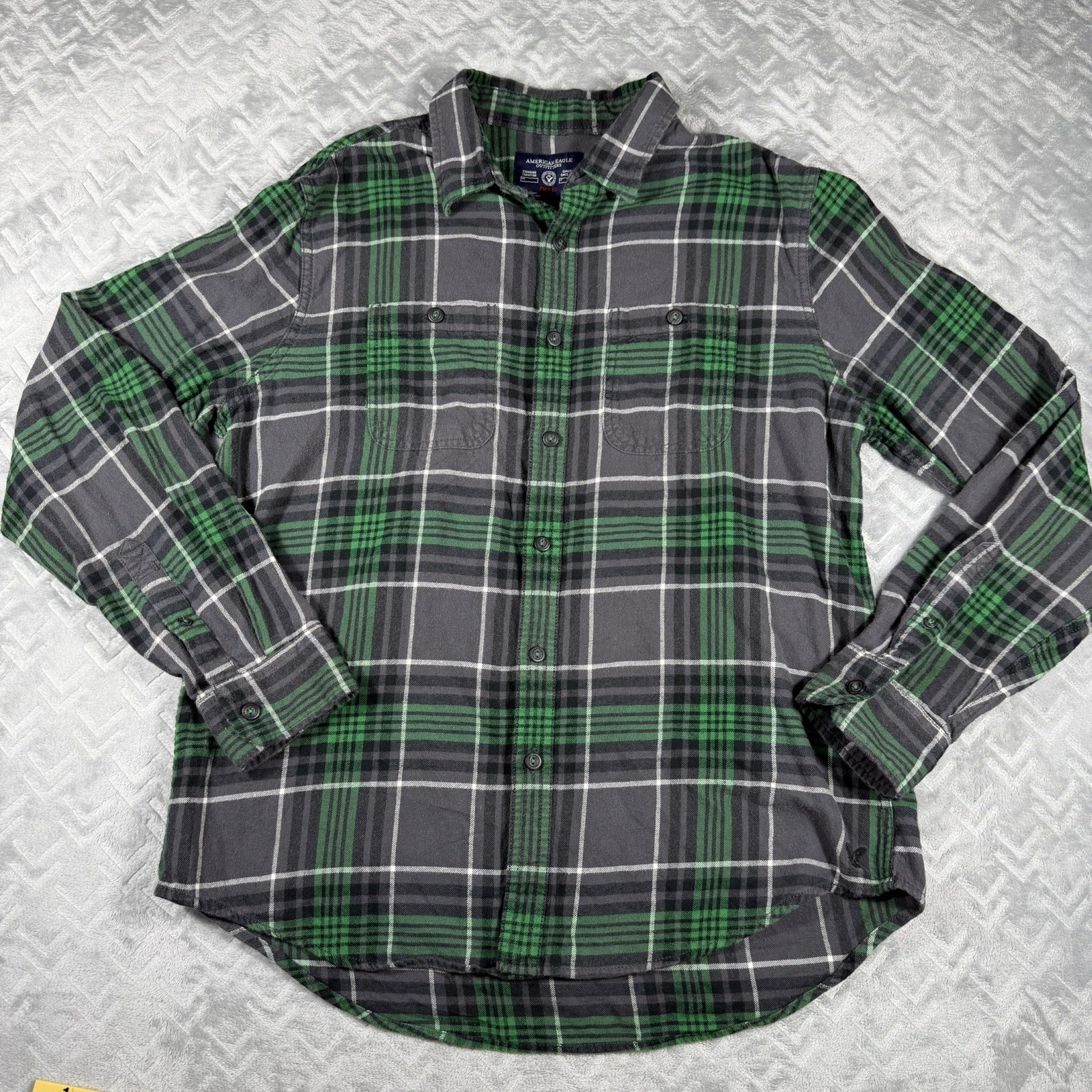 American Eagle Outfitters Heritage Vintage Y2K 2000s Flannel Shirt Green Large