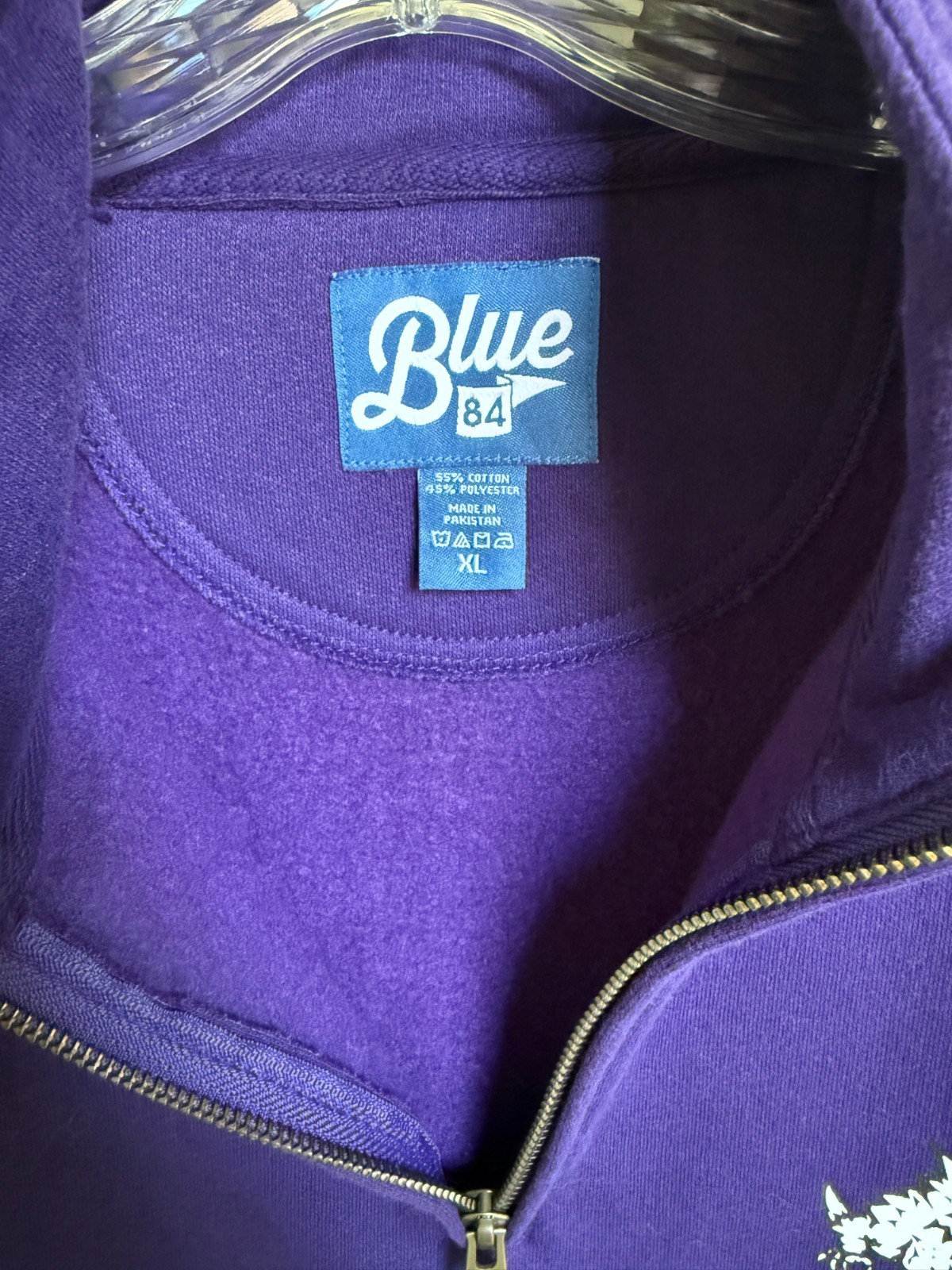 BLUE 84 TCU Horned Frogs Quarter Zip Pullover Sweatshirt Mens Fleece Purple XL