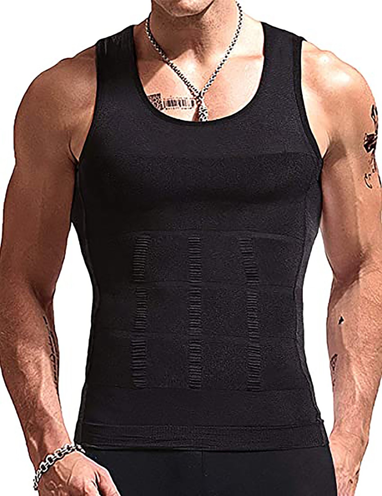 Men’s Slimming Body Shaper Vest Abs Abdomen Compression Shirt Workout Tank Tops