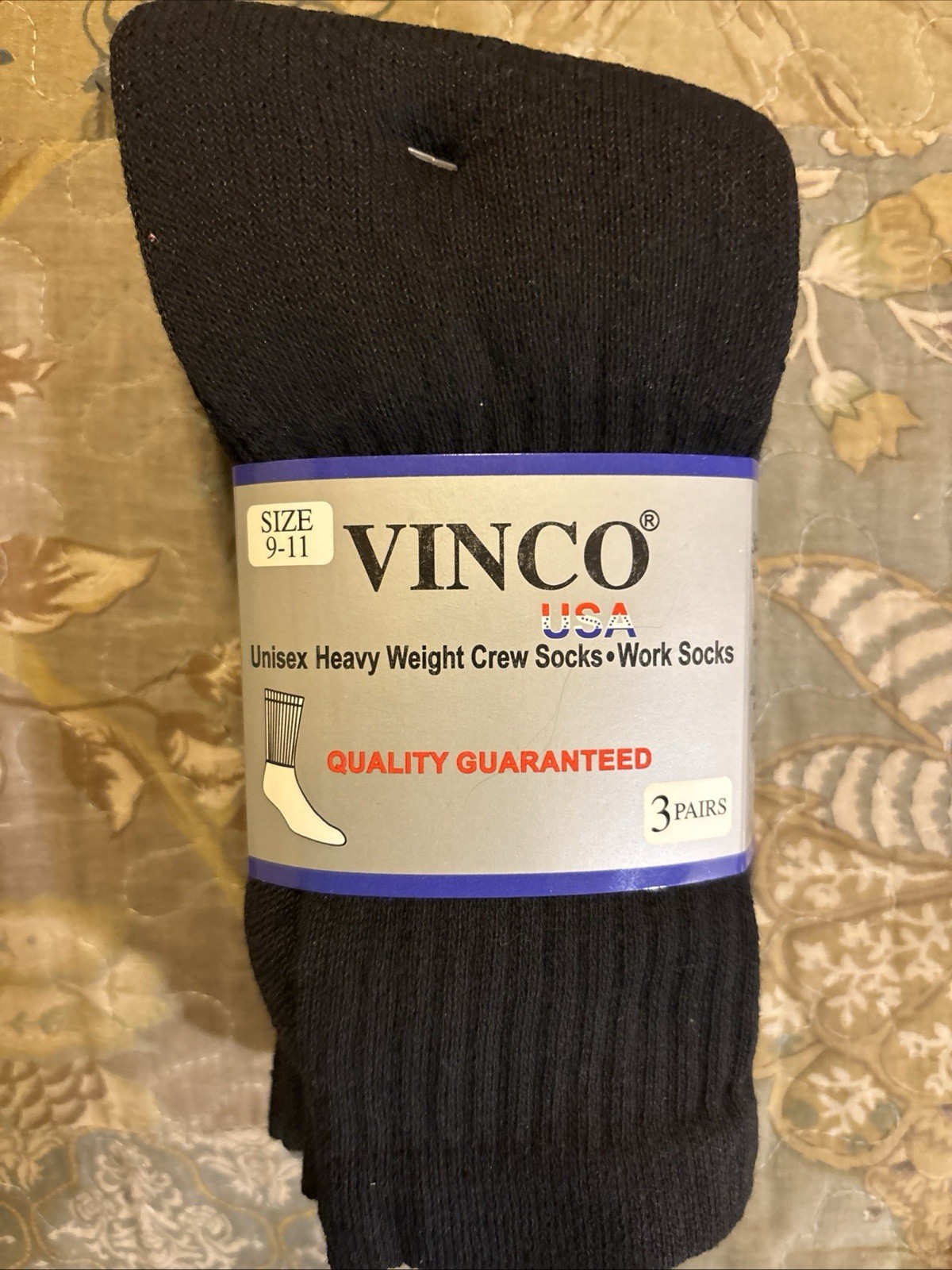 Thick Black Cotton Socks For Work Or Sports Pack Of Three 90% Cotton 10% Poly.