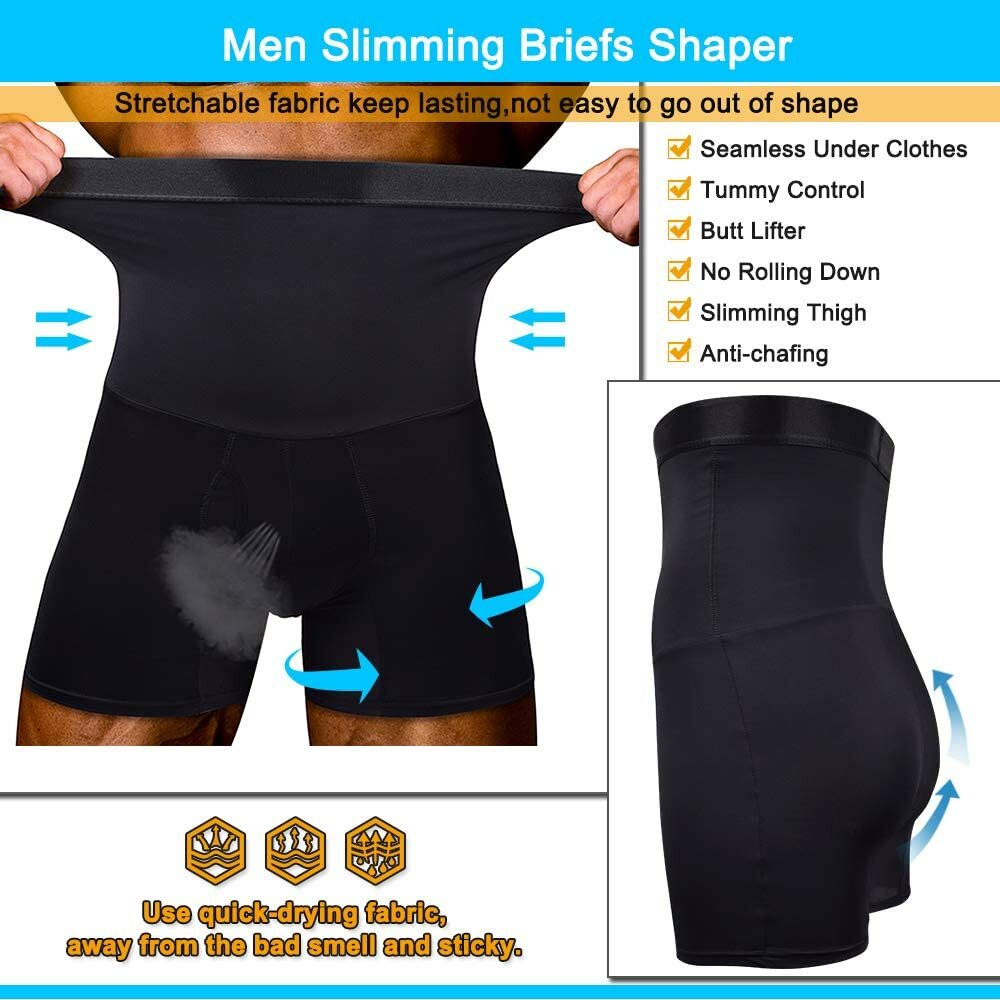 Men Faja Colombiana para Hombre Stomach Shaper Boxer Brief High Waist Shapewear