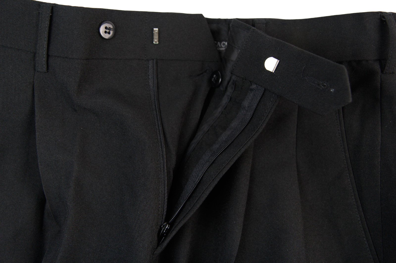 Mens Trousers Black Dress Pants Pleated Slacks W/ Black Belt New Sizes 30 to 42