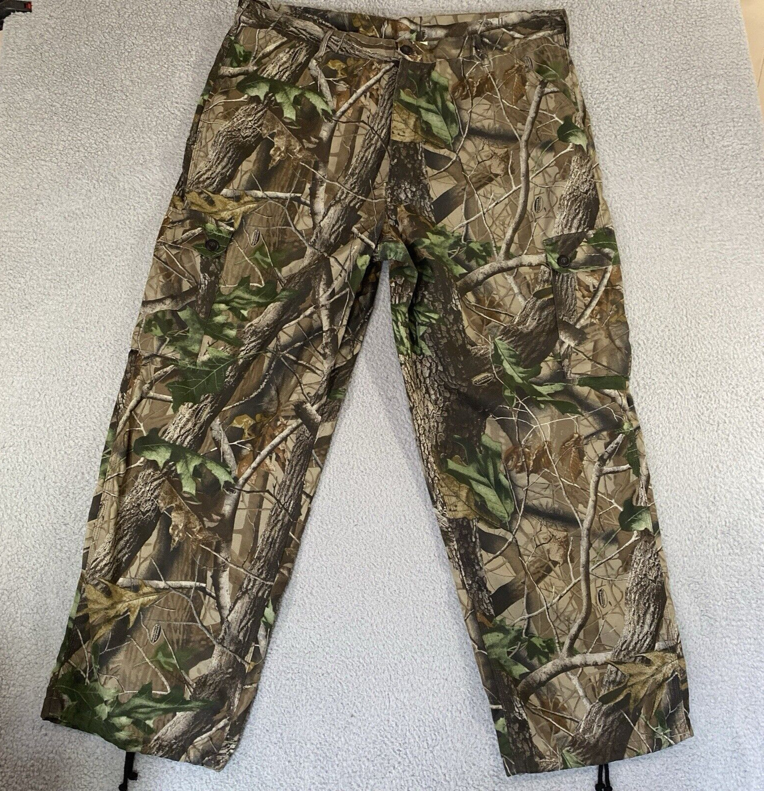 Vintage Liberty Pants Mens 42×32 Canvas Camo Hardwood Cargo Hunting Outdoor
