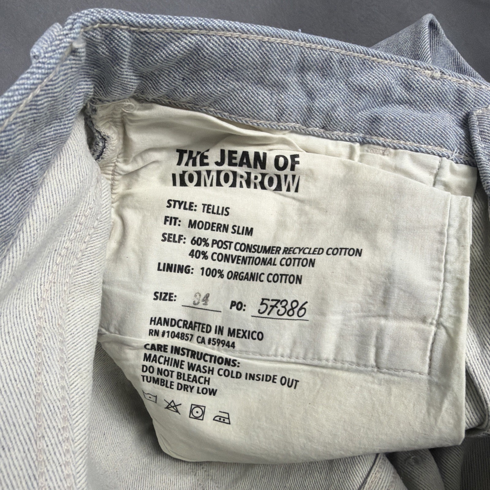 AG Jeans Tellis Modern Slim Denim 34 x 34 Indigo Light Wash Cotton NWT MSRP $225