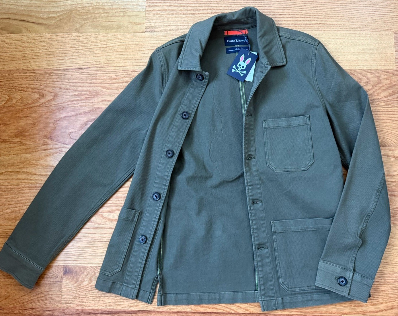 Psycho Bunny MENS SULLIVAN CHORE JACKET – B6N803U1CO Size XXS