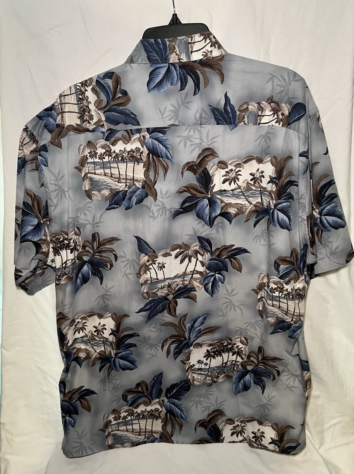 Hollis River Men’s XL Aloha Blue Button Up Tropical Hawaiian Shirt